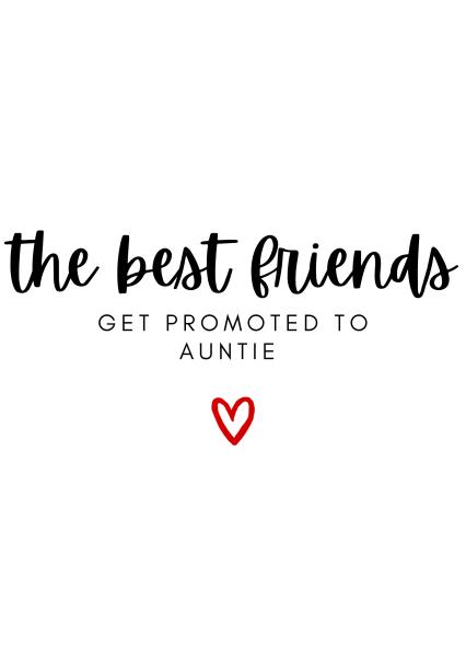 Best Friend promoted to Auntie - Cute Pregnancy Announcement Card ...