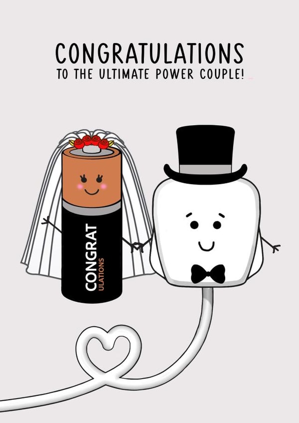 Funny Wedding Card - for a Power Couple! created by Of Life & Lemons Ltd.