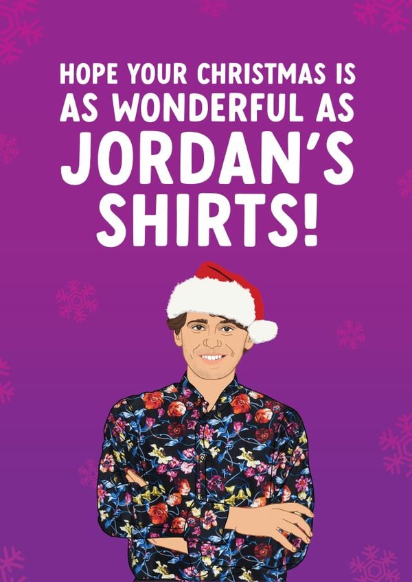 Funny Big Brother Christmas Card - As wonderful as Jordan's Shirts! created by The Cake Thief
