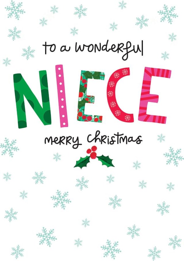 Classic Christmas Card - To a wonderful Niece created by The Boy and the Bear