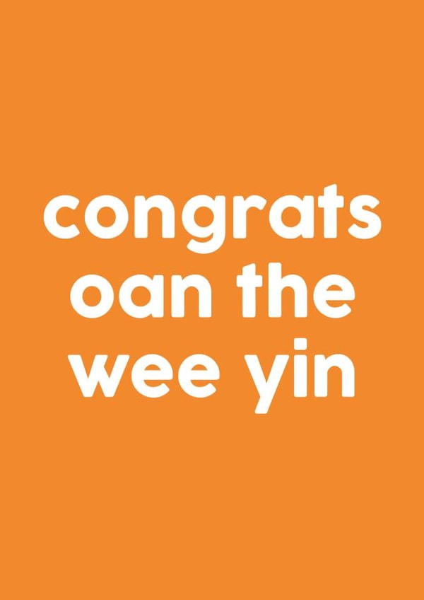 Typographic New Baby Card For Parents - Scottish - Colourful Bright Positivity created by Kalloway Design