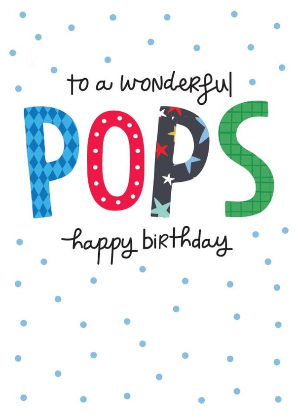 Classic Birthday Card - To a wonderful Pops created by The Boy and the Bear