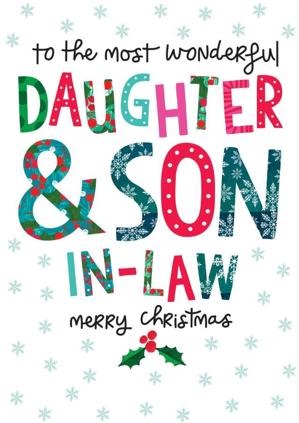 Classic Christmas card - Daughter & Son In-Law created by The Boy and the Bear