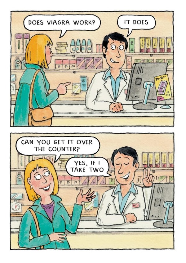 Funny Rude Joke Card - Pharmacy - Over The Counter created by Paperlink and Meraki Greeting Cards