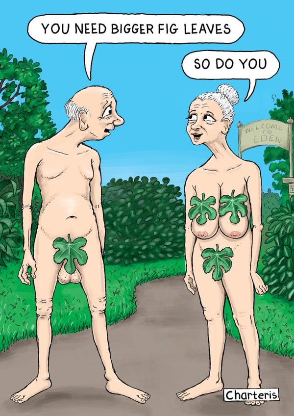 Funny Rude Fig Leaves Card - Old Age - Birthday created by Paperlink and Meraki Greeting Cards