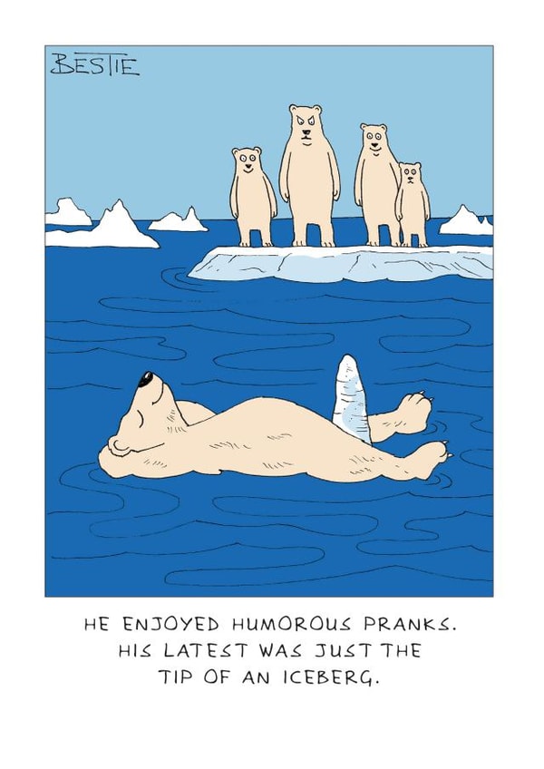 Funny Polar Bear Card - Tip Of An Iceberg - Rude Joke created by Paperlink and Meraki Greeting Cards