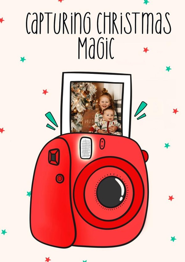 Cute Polaroid Christmas Photo Card - Capturing Magic created by Lisa Wardle
