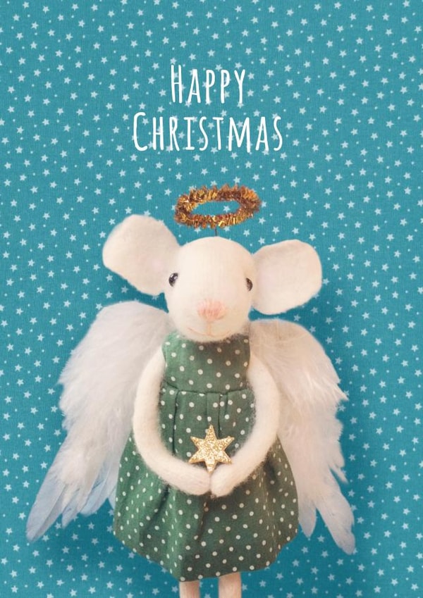 Cute Christmas Card - Mouse Angel created by Paper Bird