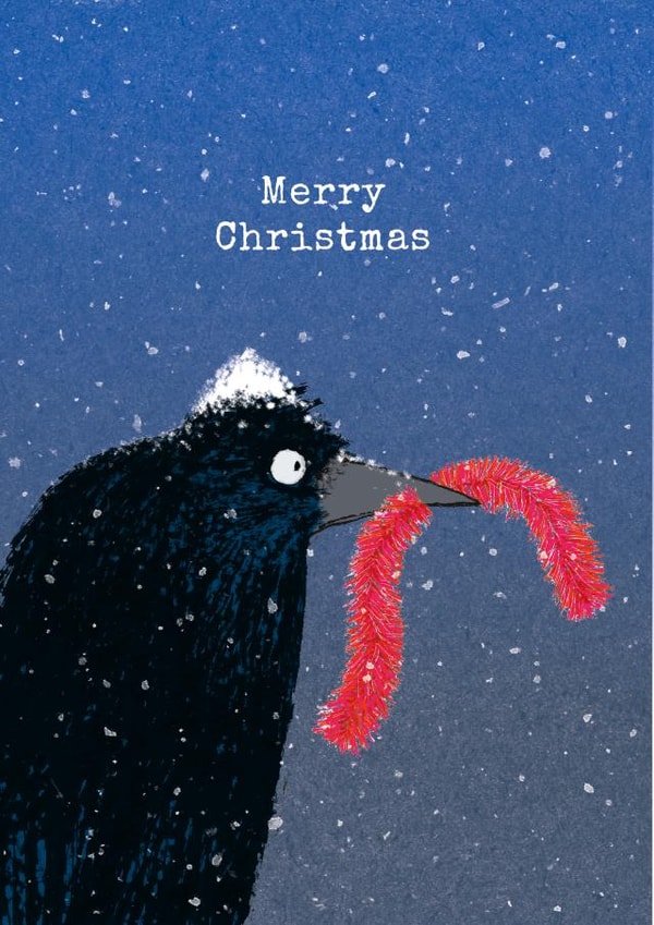 Funny Christmas Card - Grumpy Crow in Snow created by Paper Bird
