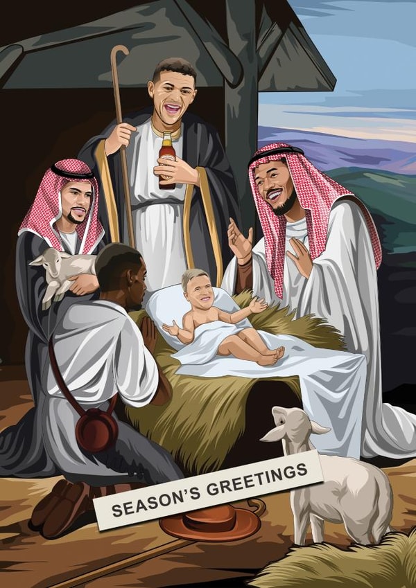 Newcastle United Christmas Card | NUFC Geordie Nativity created by Scored It