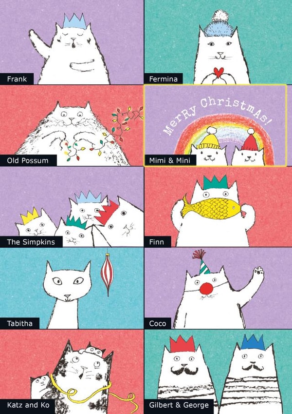 Zoomcats Greeting - a funny Christmas Zoom meeting for cat lovers. created by Paper Bird