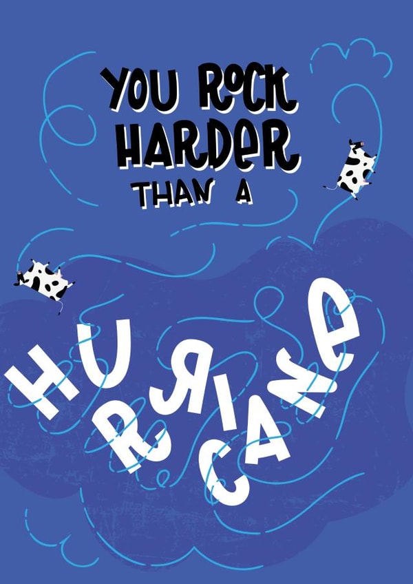 Funny card Congratulations Card - Rock Harder than a Hurricane created by Vektorama