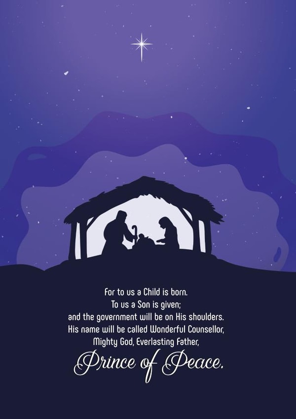 The Prince of Peace - Nativity Scene - Christian Christmas Card with Bible verse created by WITH LOVE