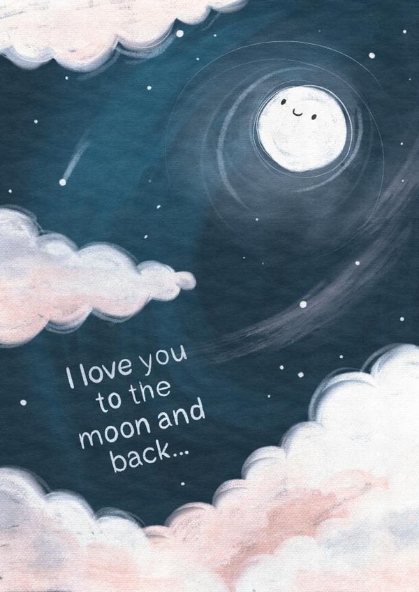 Cute Anniversary Card For Significant Other - I Love You To The Moon And Back created by Boots & Stanley