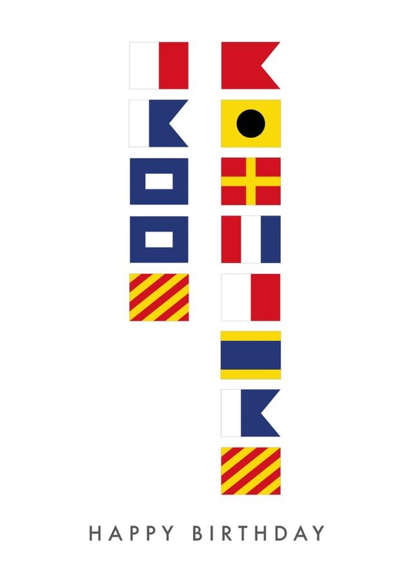 Nautical Birthday Card - Flags created by devoncow graphic design