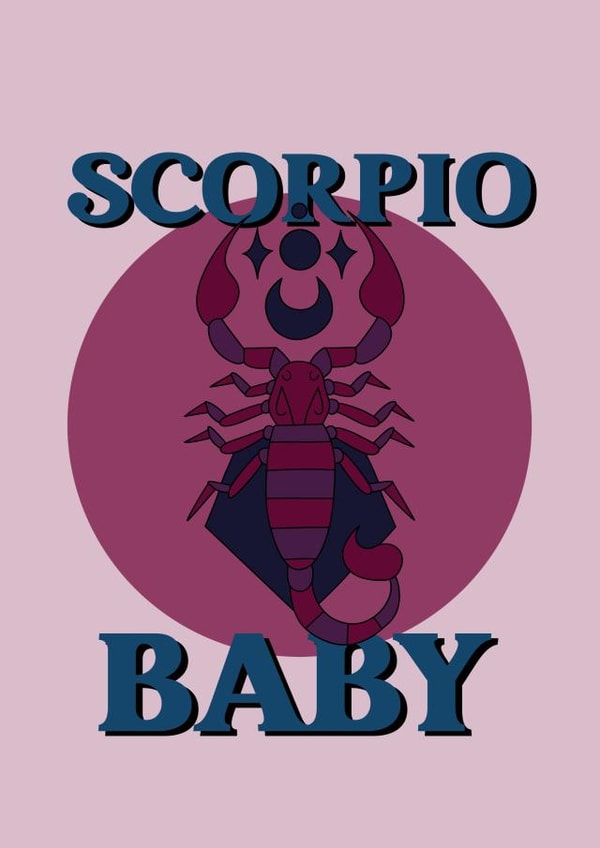 Scorpio Baby Birthday Card created by Printed at the Disco