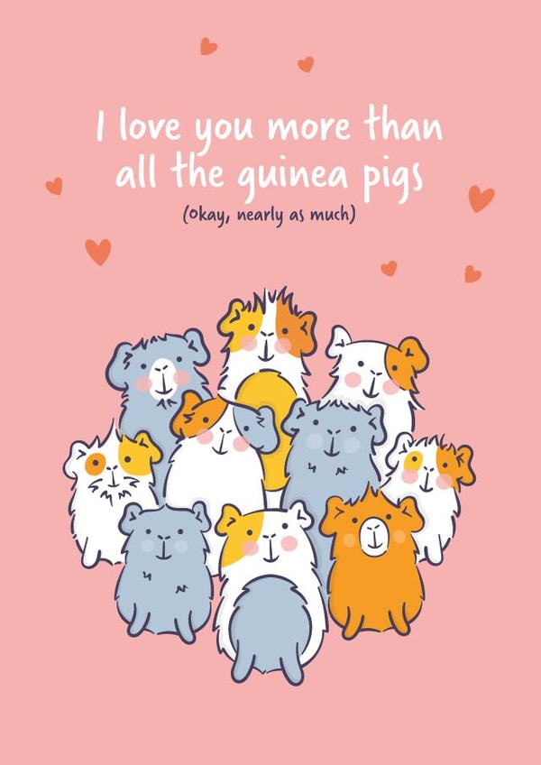 Cute Guinea Pig Card - Valentine's Day created by Goofy Guineas