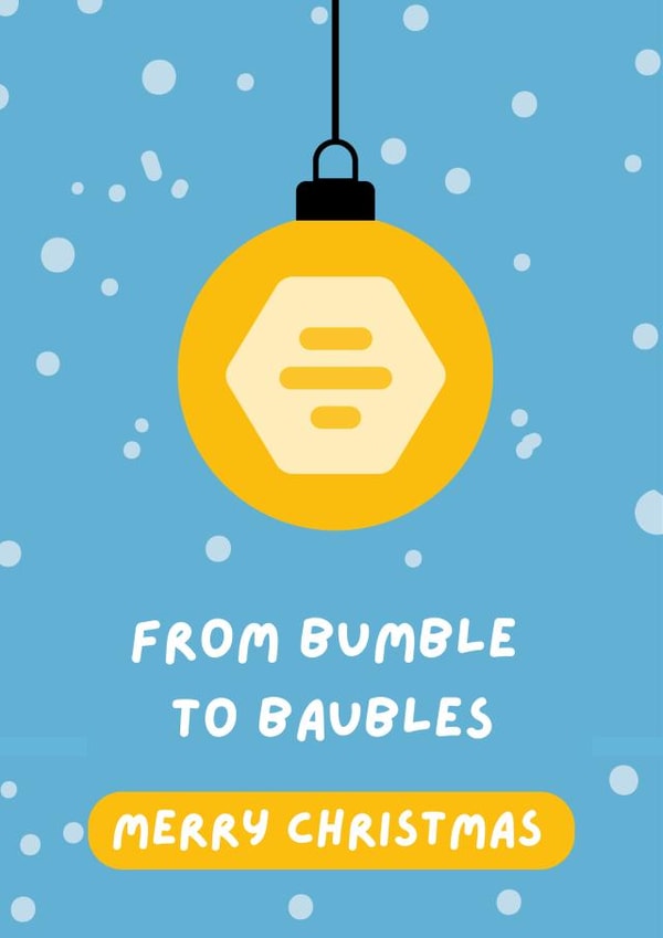 Met on Bumble First Christmas Card - for Boyfriend, Girlfriend - Dating App Card created by Lucky Jems Gifts