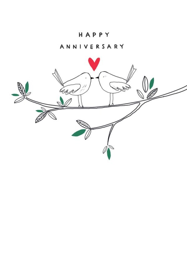 Cute Bird Anniversary Card - Love Heart created by Paperlink and Meraki Greeting Cards