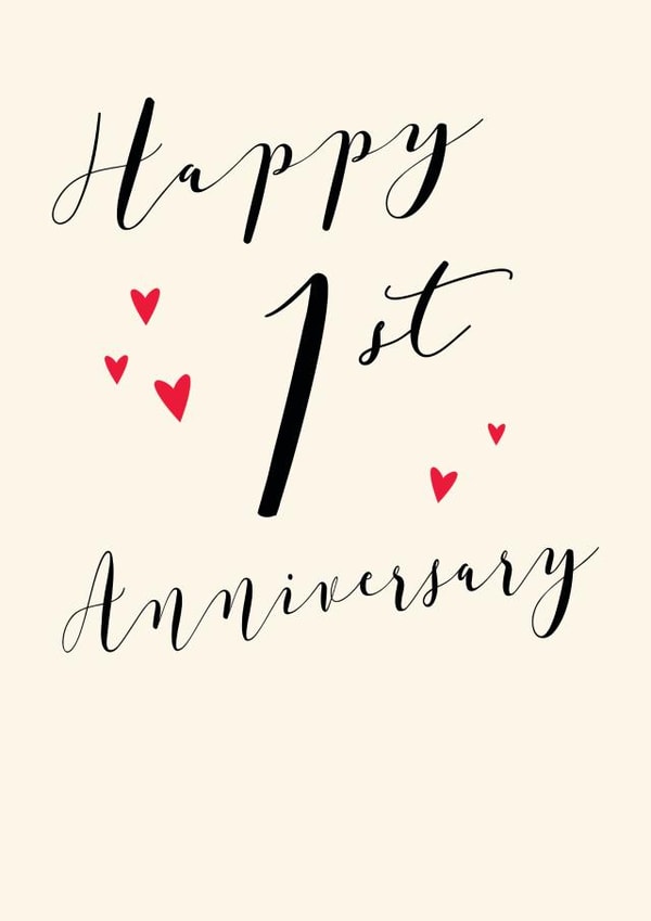 1st Anniversary Card - One Year Anniversary - Love created by Paperlink and Meraki Greeting Cards