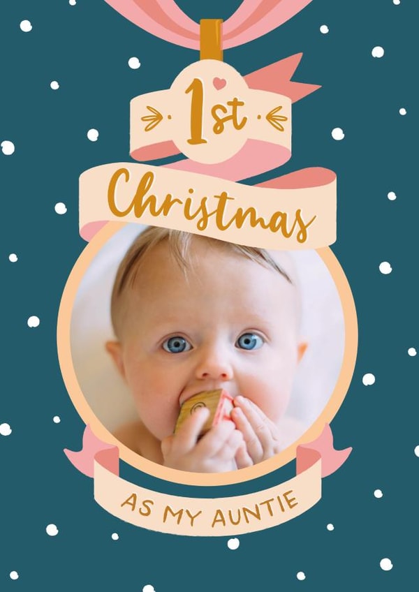 Cute Christmas Photo Card - 1st Christmas as my Auntie created by The Pattern Press