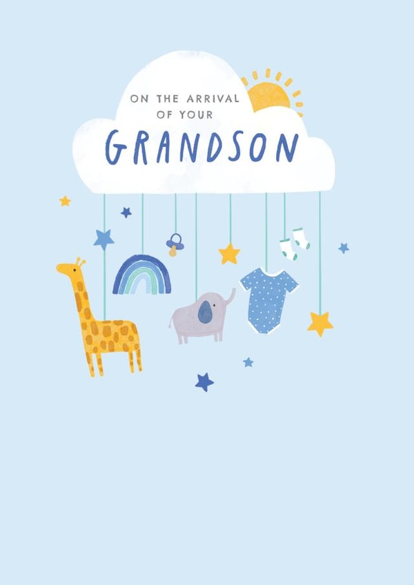 New Baby Grandson Card - New Arrival - Baby Boy created by Paperlink and Meraki Greeting Cards
