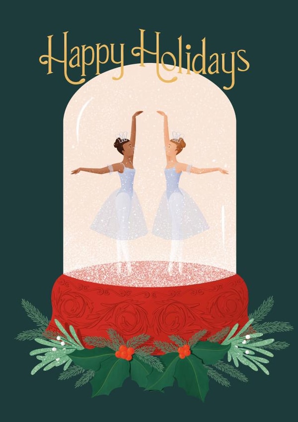 Nutcracker Christmas card for ballet lover created by Illustrated By Mabel