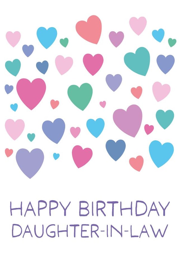 Sweet Birthday Card - For Daughter-In-Law - Colourful Hearts created by size3art