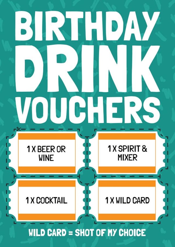 The Ultimate Birthday Drinks Voucher Card - Ultimate night out created by AbiGoLucky