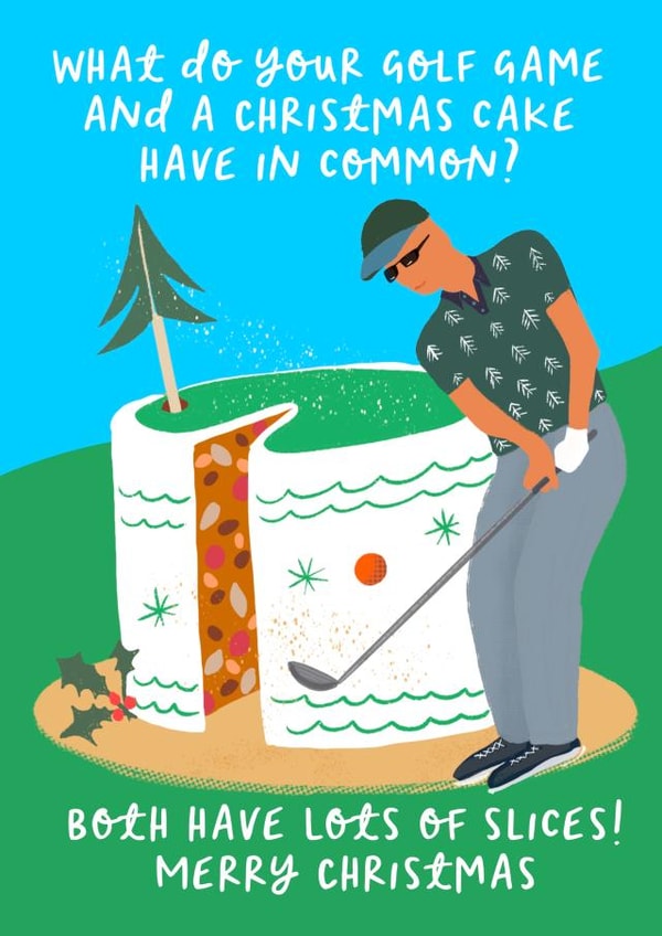 Funny Golfing Christmas card - Slicing created by patternmuse