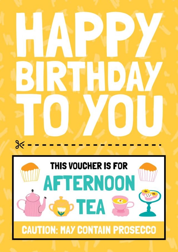 Cute Voucher Birthday Card - Afternoon Tea created by AbiGoLucky