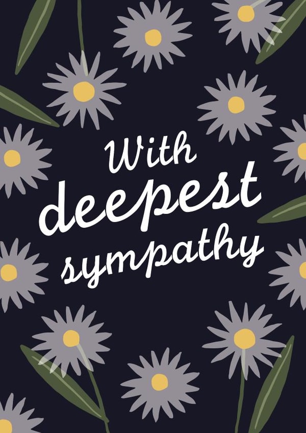 With Deepest Sympathy Card - For a Bereaved Loved One - Floral created by Pixie Studio