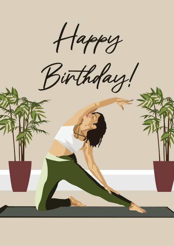 Namaste, Yoga Birthday card for your loved one created by BB Designs