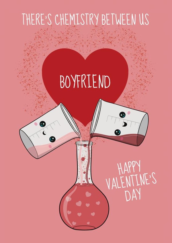 Cute Science Valentine's Day Card - For Boyfriend - Chemistry Between Us created by @Cupsie's Creations