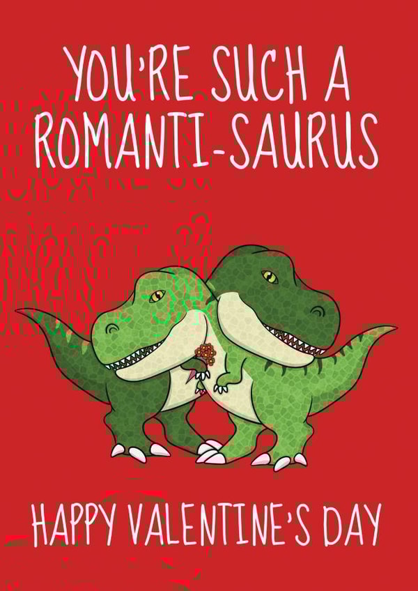 Funny T-Rex Dinosaur Card - Valentine's Day - Romantic created by @Cupsie's Creations