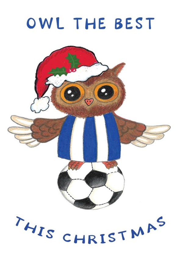 Ozzy owl - Sheffield Wednesday Christmas Card created by Pixie Drew