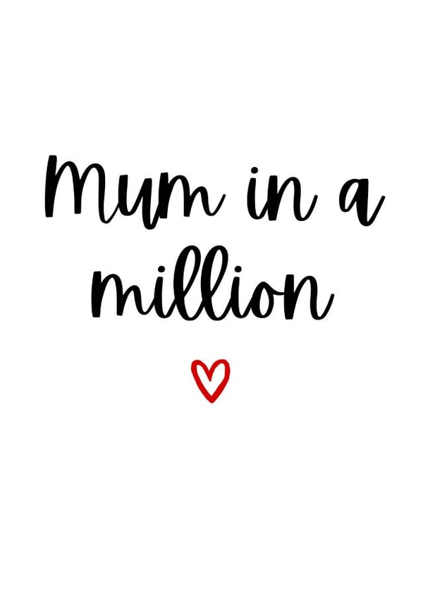 Cute Mother’s Day card - Mum in a Million created by Amy (Hedgecards)