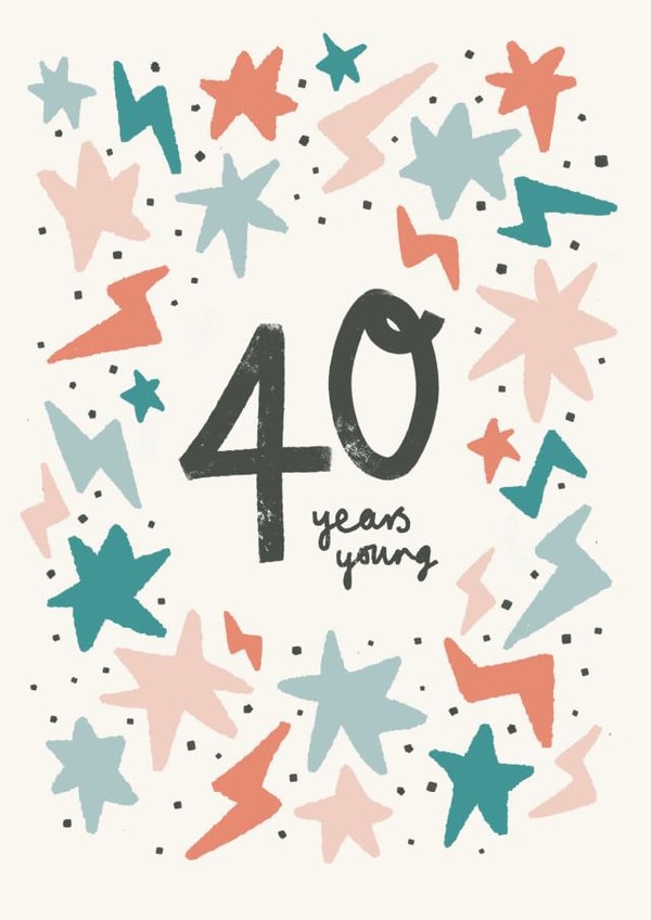 Pretty 40th Birthday Card - 40 Years Young created by Nicola Scott