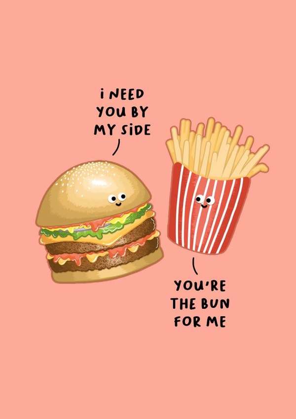 Flirty fast food - Funny Anniversary Card created by Back to the drawing board illustration 