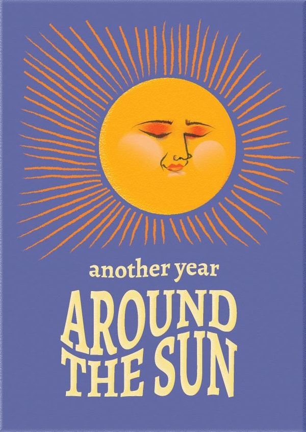 Pretty Happy Birthday Card – Another Year Around The Sun created by Lorna Dolby-Stevens