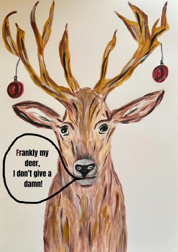 Funny Christmas card for friend or relative created by Julia Herd