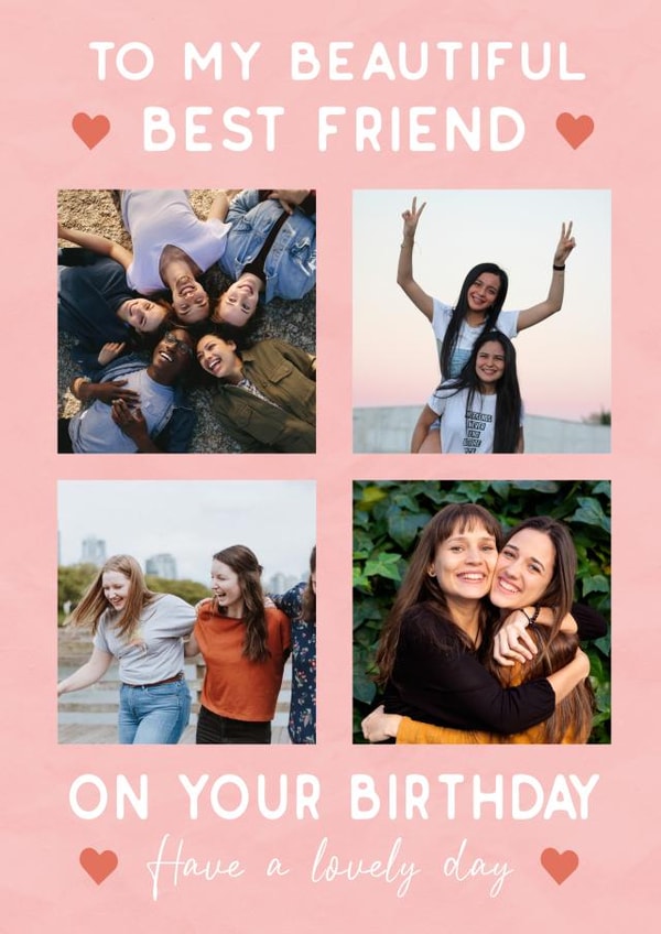 Classic BFF Photo Card - Birthday - Beautiful Best Friend created by @HurrayHaus