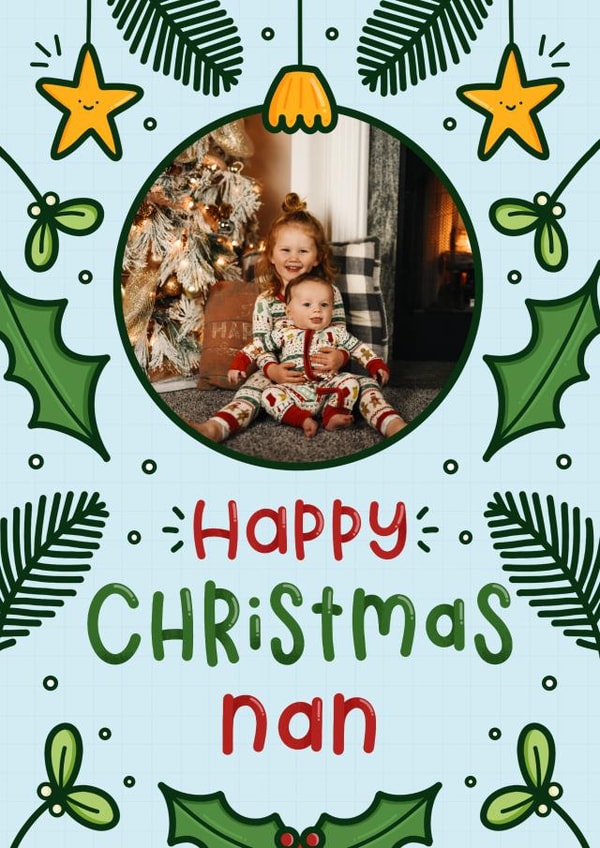 Cartoon Christmas Photo Card - Happy Christmas Nan created by Joanne Hawker
