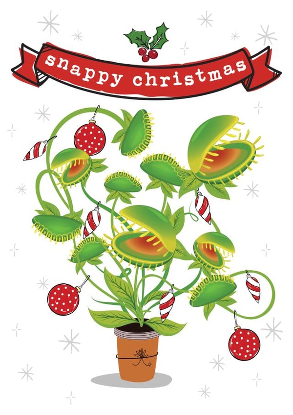 Funny Venus Fly Trap Christmas Card - Snappy Christmas created by Mrs Best Paper Co.