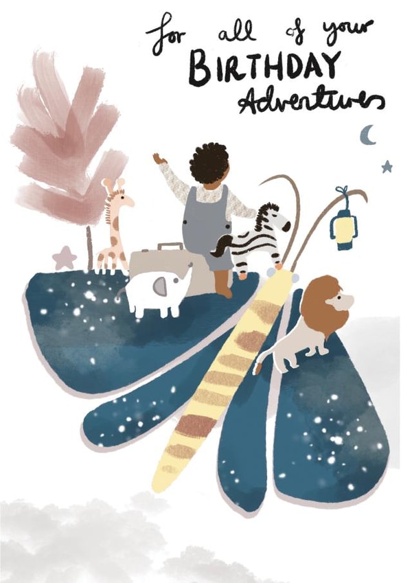 Illustrated Birthday Card - For Kids - Butterfly Adventure Birthday created by Tigerlily