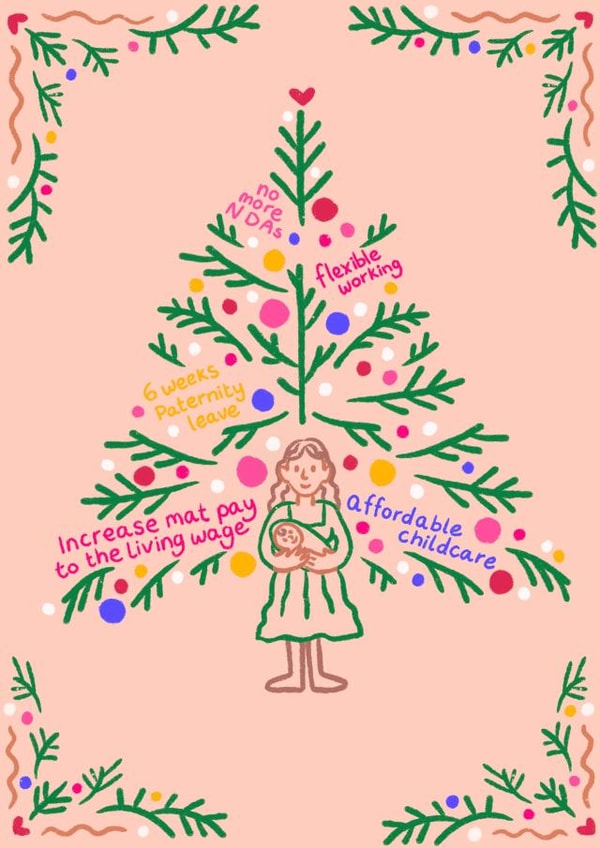 Pregnant Then Screwed Charity Scandi Style Tree Christmas Card created by Pregnant Then Screwed