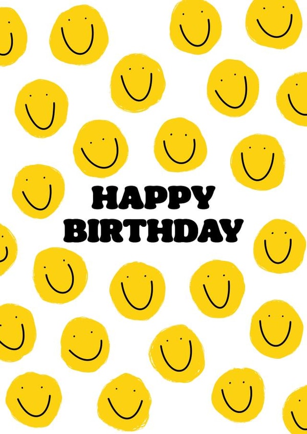 Cute Smiley Face Happy Birthday Card created by Jemma Rose Design