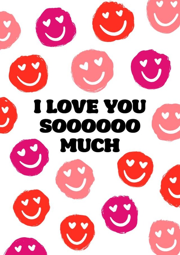 I Love You So Much! Adorable cute card for a special someone in your life created by Jemma Rose Design