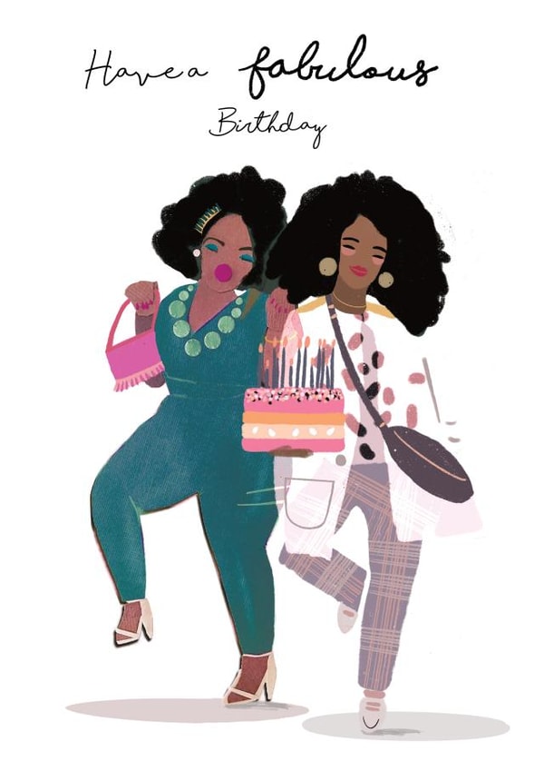 Pretty Illustrated Birthday Card - Fabulous Birthday Girls created by Tigerlily