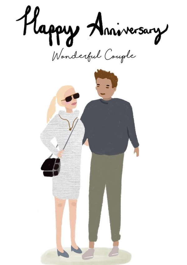Pretty Illustrated Card - Anniversary Couple created by Tigerlily